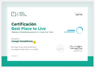 Certificado Best Place to Live 2020